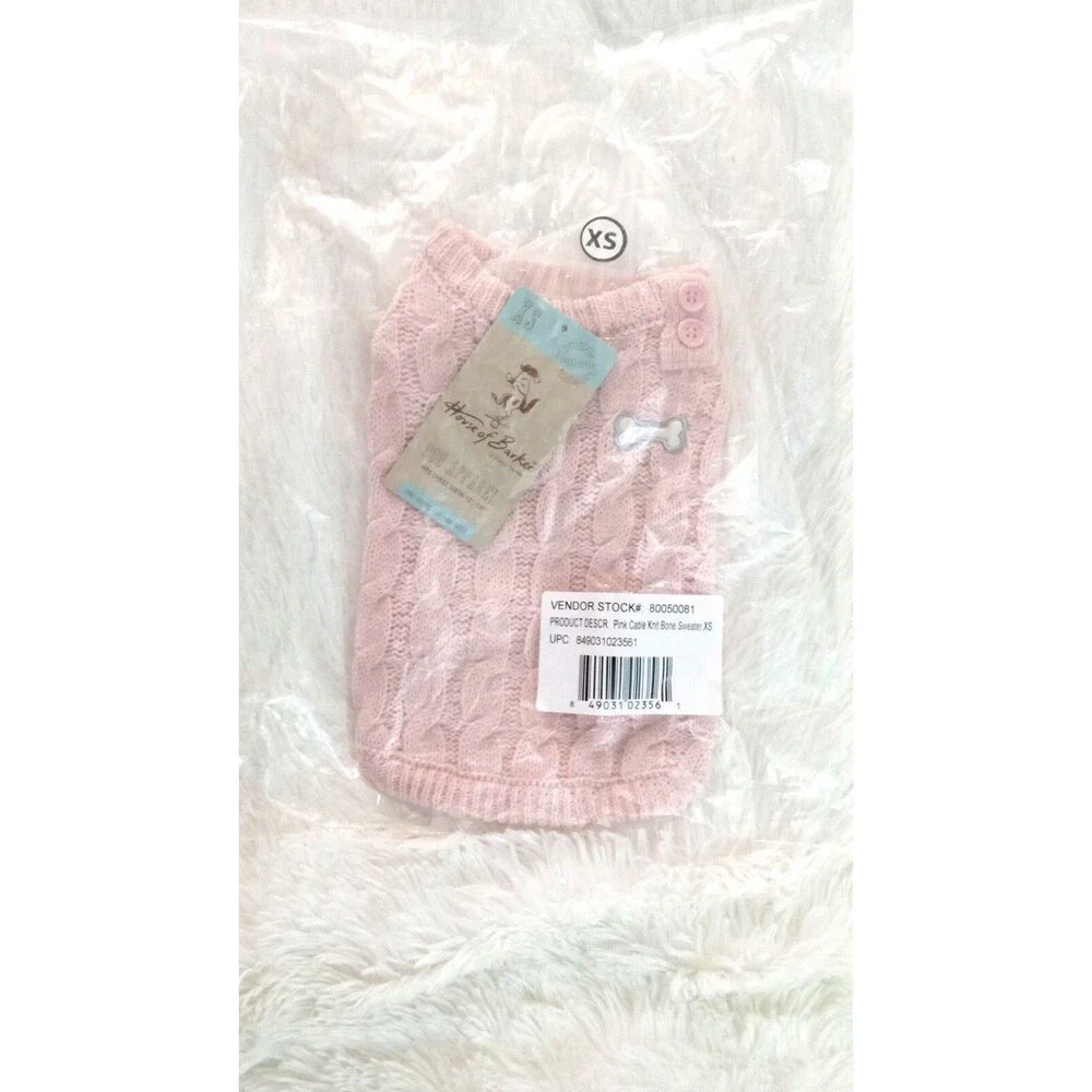 Soft Cable-Knit Dog Sweater - Pink